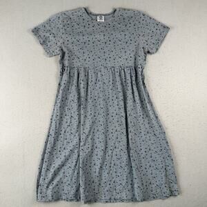 Vintage CMI Dress Womens L Blue Floral Maxi Babydoll Modest Cottagecore Prairie
